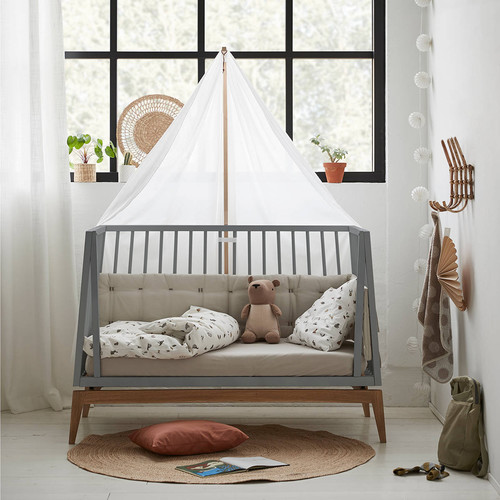 LEANDER Baby Cot LUNA™ 0-3y, Grey/Oak