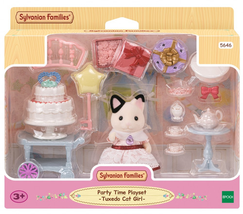 Sylvanian Families Party Time Playset Tuxedo Cat Girl 3+