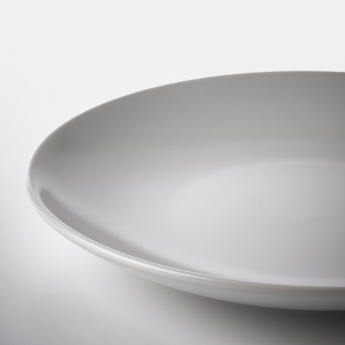 FÄRGKLAR Side plate, matt light grey, 20 cm, 4 pack