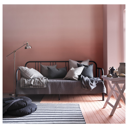FYRESDAL Day-bed with 2 mattresses, black/Ågotnes firm, 80x200 cm