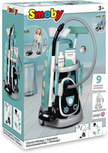 Smoby Cleaning Trolley & Vacuum Cleaner Playset 3+