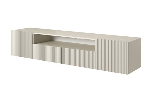 Wall-Mounted TV Cabinet Nicole 200cm, cashmere, matt cashmere