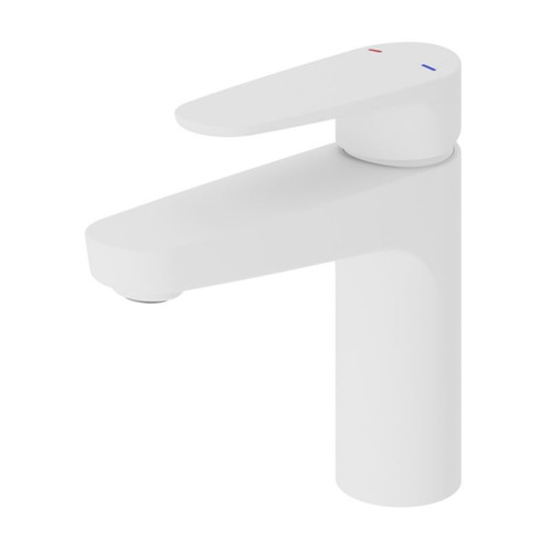 GoodHome Wash-basin Mixer Tap Cavally, matt white