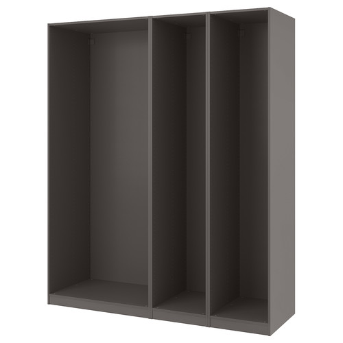 PAX 3 wardrobe frames, dark grey, 200x58x236 cm