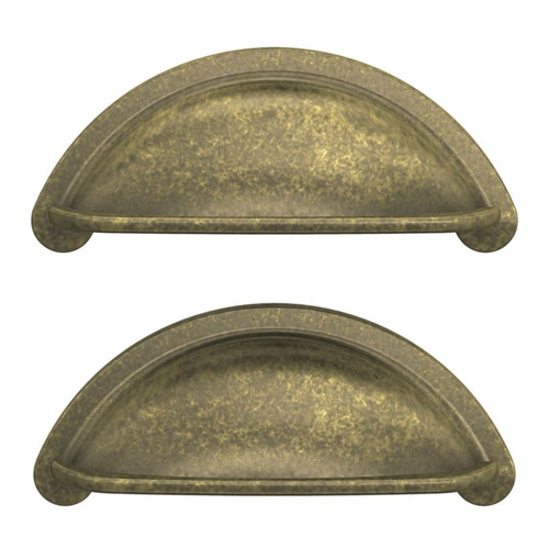 Furniture Handle Chervil shell 94 mm, brass