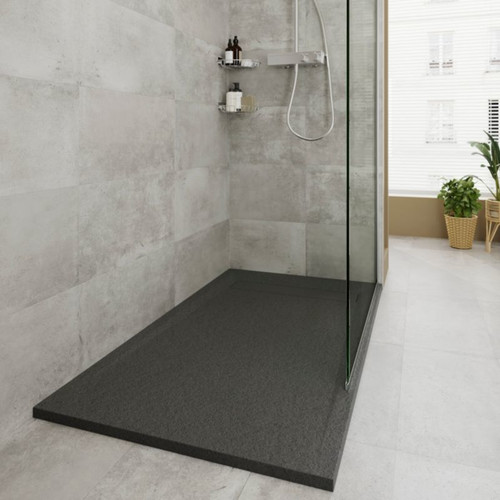 GoodHome Shower Tray Luiro, rectangular, 80x120 cm, black