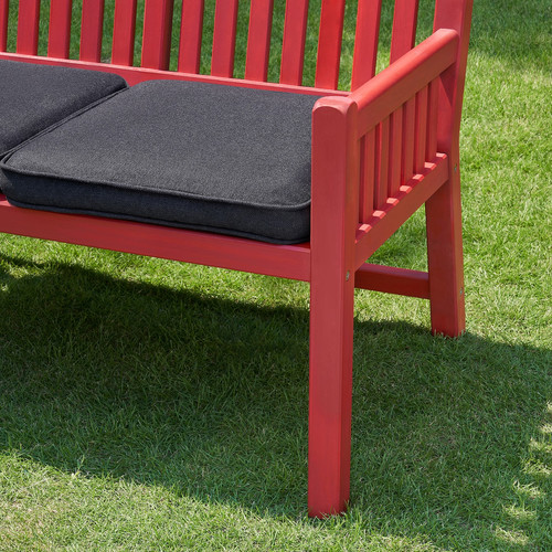 PÄRONHOLMEN Bench with backrest, outdoor, red/Järpön/Duvholmen anthracite