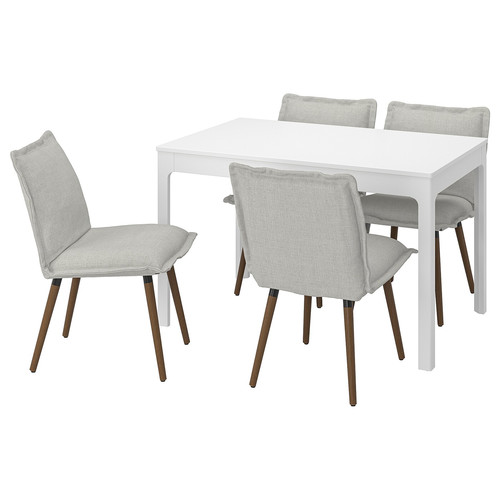 EKEDALEN / KLINTEN Table and 4 chairs, white/Kilanda light beige, 120/180 cm