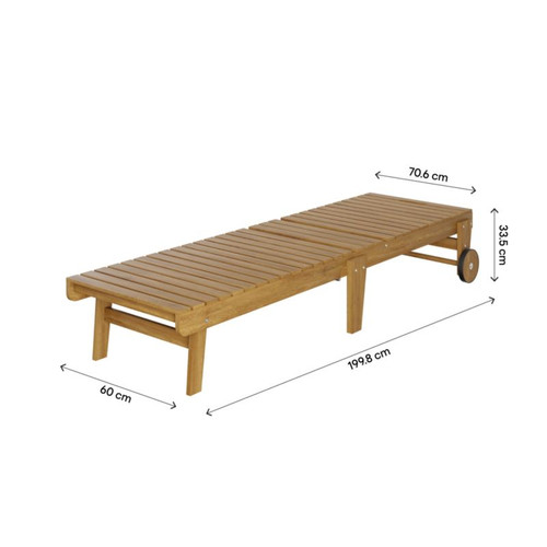 GoodHome Outdoor Sun Lounger Denia, wood