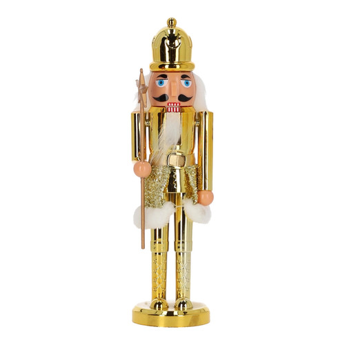 Nutcracker Christmas Decoration 28cm, crown, gold