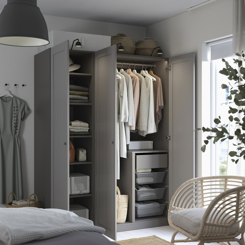 PAX / GULLABERG Wardrobe combination, dark grey/grey, 150x60x201 cm