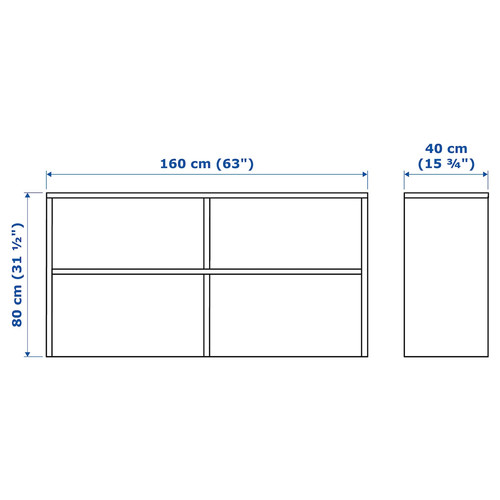 GALANT Add-on unit, white, 160x80 cm