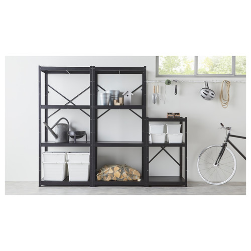 BROR Shelving unit, black, 234x55x190 cm