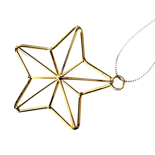 Christmas Hanging Decoration Star 8 cm, metal, gold