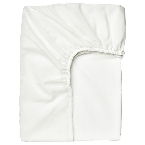 TAGGVALLMO Fitted sheet, white, 90x200 cm