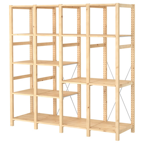 IVAR 4 sections/shelves, pine, 179x50x179 cm