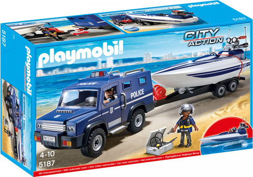 Playmobil City Action Police Vehicle with a Motorboat 4+ 5187