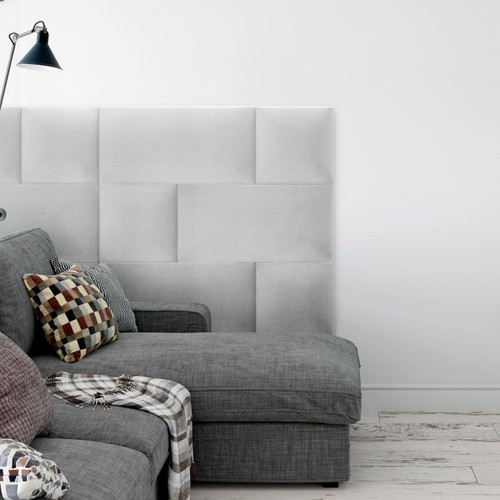 Upholstered Wall Panel Rectangle Stegu Mollis 60x30cm, silver