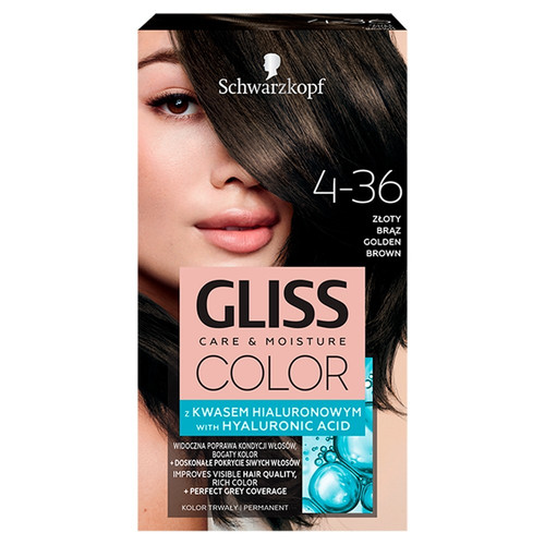 Schwarzkopf Gliss Color Permanent Hair Colour no. 4-36 Golden Brown