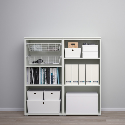 PLATSA Cabinet with 2 sliding doors, white Larkollen/dark grey, 120x42x123 cm