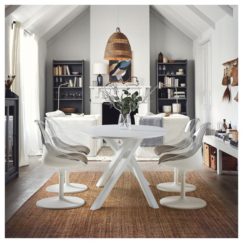 MARIEDAMM Table, white/stone effect white, 180x100 cm