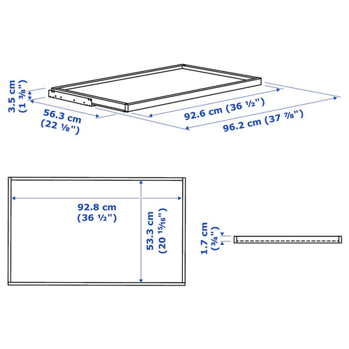 KOMPLEMENT Pull-out tray, beige, 100x58 cm