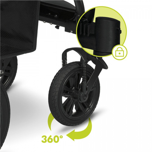Lionelo Stroller Pushchair Annet Tour Black Carbon, 0-4y/22kg