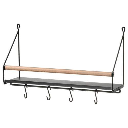 ÅKERBRUK Wall organiser w hooks, 42x12x26 cm