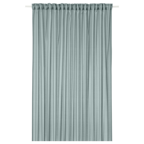 STENFRÖ Sheer curtain, 1 piece, with heading tape/turquoise, 300x300 cm