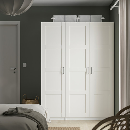 PAX / BERGSBO Wardrobe combination, white/white, 150x60x201 cm