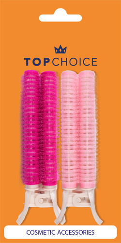 TOP CHOICE Hair Rollers with Clip 2pcs