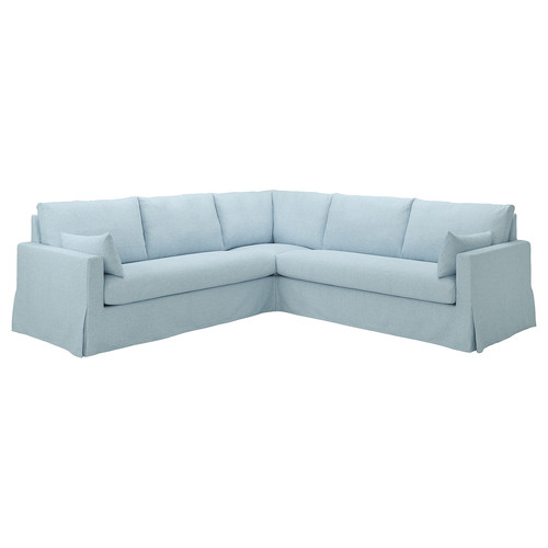 HYLTARP Cover for corner sofa, 4-seat, Kilanda pale blue