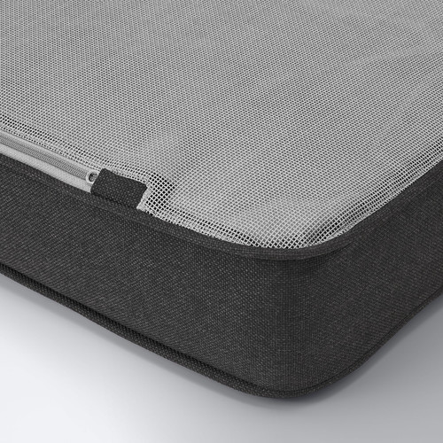 JÄRPÖN/DUVHOLMEN Seat cushion, outdoor, dark grey anthracite, 62x62 cm