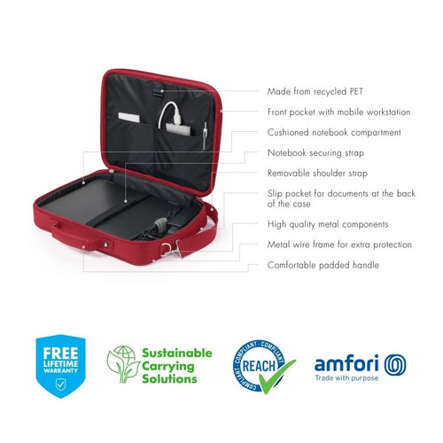 Dicota Laptop Case Eco Multi BASE 15-17.3", red