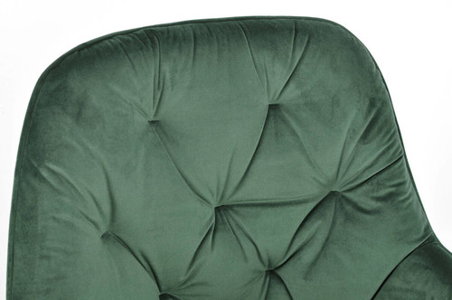 Glamour Chair with Armrests EMMA, velvet, dark green