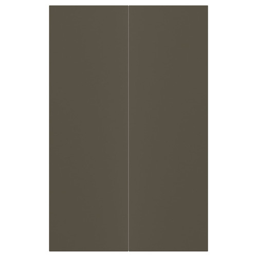 HAVSTORP 2-p door f corner base cabinet set, brown-beige, 25x80 cm