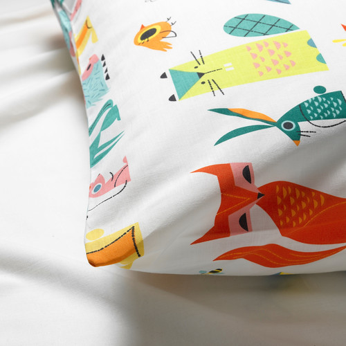 LATTJO Quilt cover and pillowcase, animal, multicolour