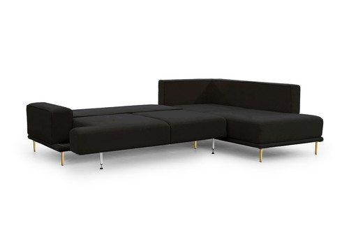 Corner Sofa-Bed Right Nicole L Salvador 19 Agmamito/black, gold legs