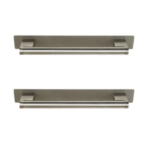 GoodHome Kitchen Cabinet Handle Khara, nickel effect, 188 mm, 2 pack