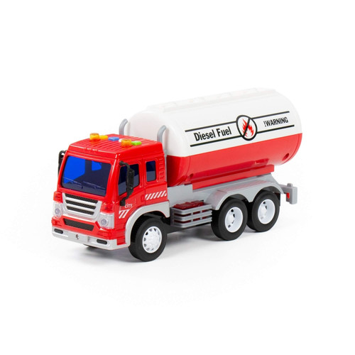 Tanker Truck with Light & Sound, red, 3+