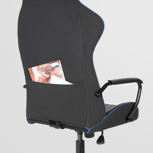 UTESPELARE / HELMER Desk, chair and drawer unit, black