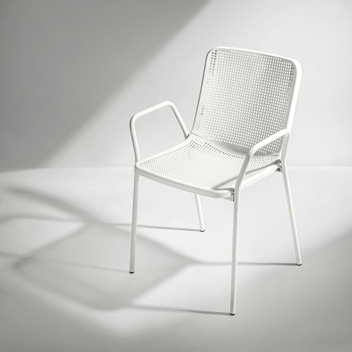 TORPARÖ Chair with armrests, outdoor, white