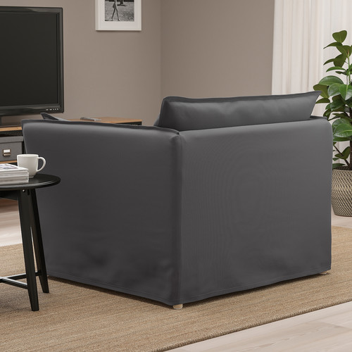 BACKSÄLEN 1,5-seat armchair, Hallarp grey