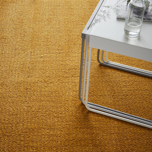 LANGSTED Rug, low pile, yellow, 133x195 cm
