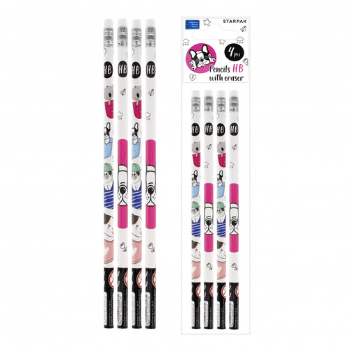 Starpak Pencil with Eraser Minis 4pcs