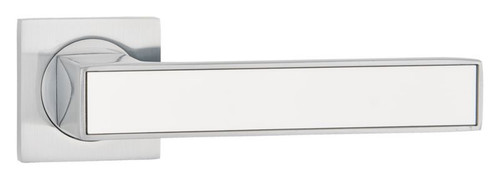 Door Handle Schaffner Gabi, satin nickel/white