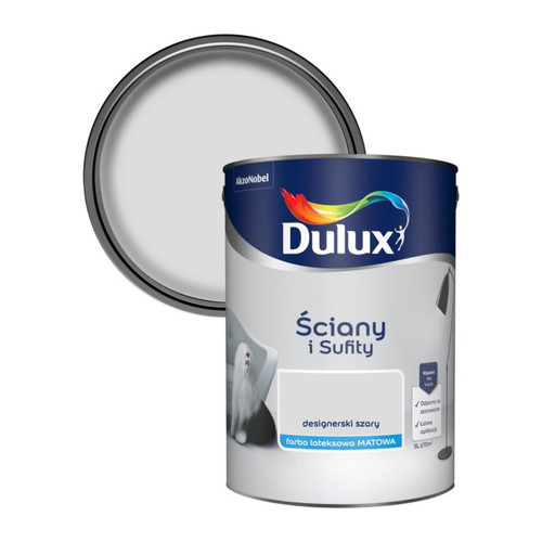 Dulux Walls & Ceilings Matt Latex Paint 5l designer grey