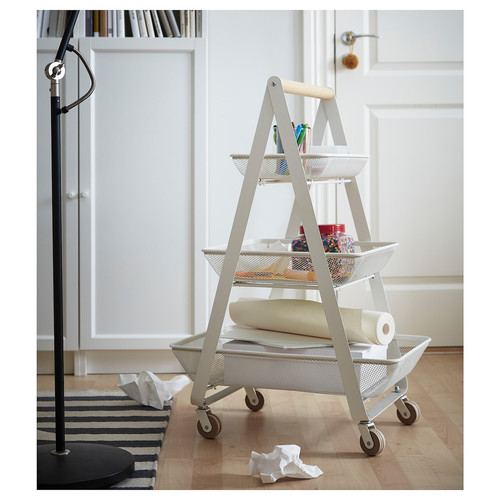 RISATORP Trolley, white, 57x39x86 cm