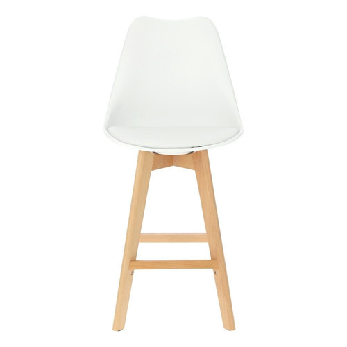 Bar Stool Norden Wood, low, PP, white