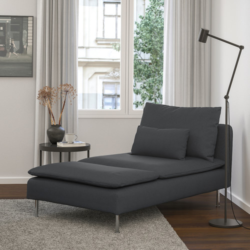 SÖDERHAMN Chaise longue, Fridtuna dark grey